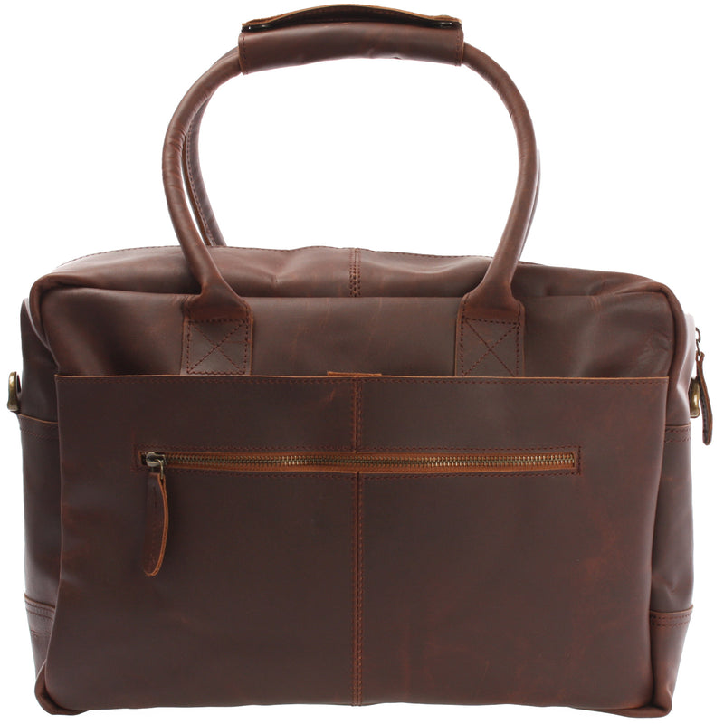 Leconi Handgepäck Arbeitstasche Ledertasche Damen Herren Leder braun LE2007 Hotsell