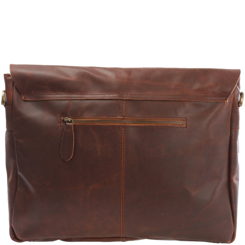 Leconi Messenger Bag Collegetasche DIN A4 Kuriertasche Leder braun LE3032 Meist gekauft