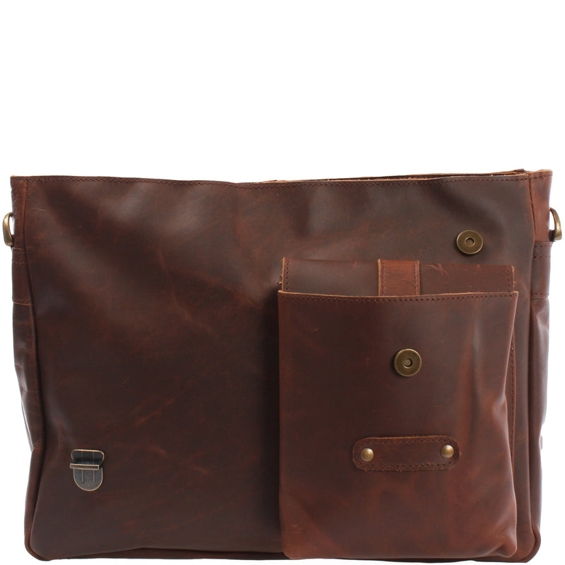 Leconi Messenger Bag Collegetasche DIN A4 Kuriertasche Leder braun LE3032 Meist gekauft