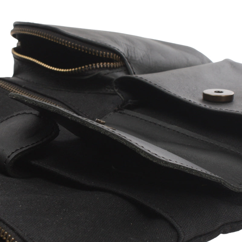 Leconi Umhängetasche Schultertasche Damen Herren Used Look Leder Canvas schwarz LE3011 Limitierter Zeitrabatt