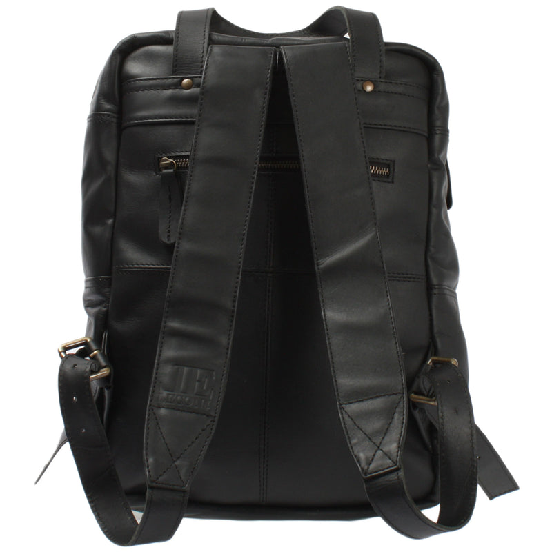 Leconi Lederrucksack Freizeitrucksack Damen Herren DIN A4 Leder schwarz LE1019 Großer Ausverkauf