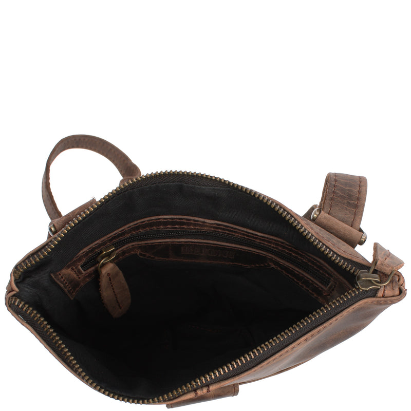 Leconi kleine Umhängetasche Damentasche Herrentasche Ledertasche schlamm LE3060 Preisnachlass