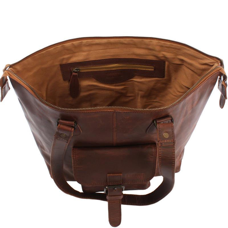 Leconi Schultertasche Damentasche Handtasche Leder braun LE0052 Black Friday