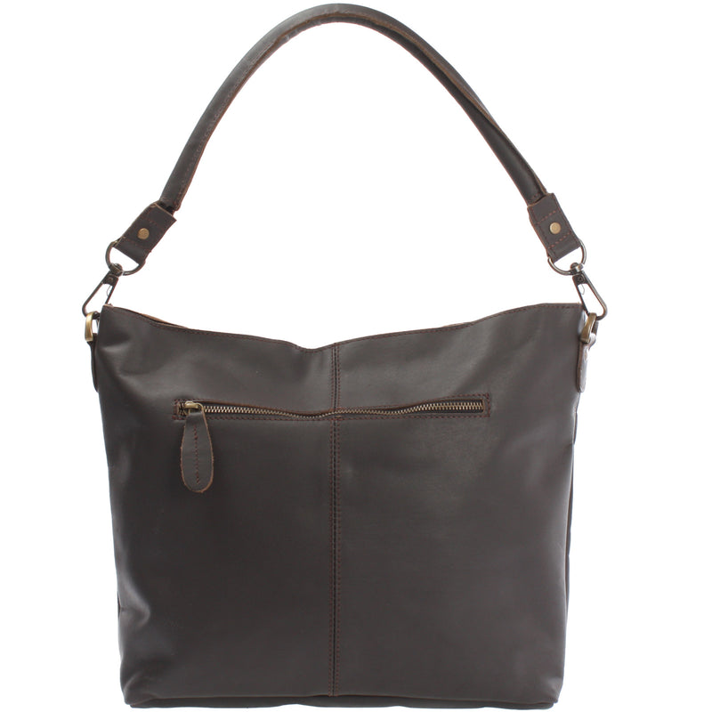 Leconi Schultertasche Umhängetasche Ledertasche Leder dunkelbraun LE0039 Zeitlich begrenztes Angebot