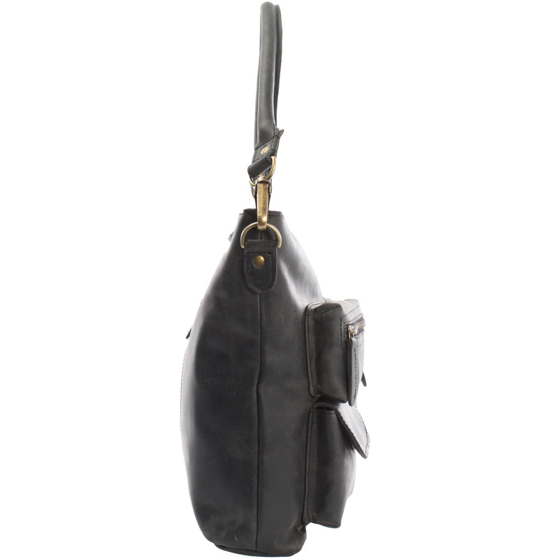 Leconi Schultertasche Umhängetasche Ledertasche Leder grau LE0039 Exklusive Angebote