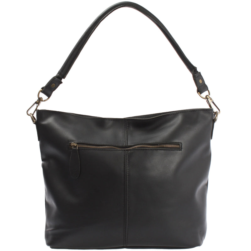 Leconi Schultertasche Umhängetasche Ledertasche Leder schwarz LE0039 Große Rabatte