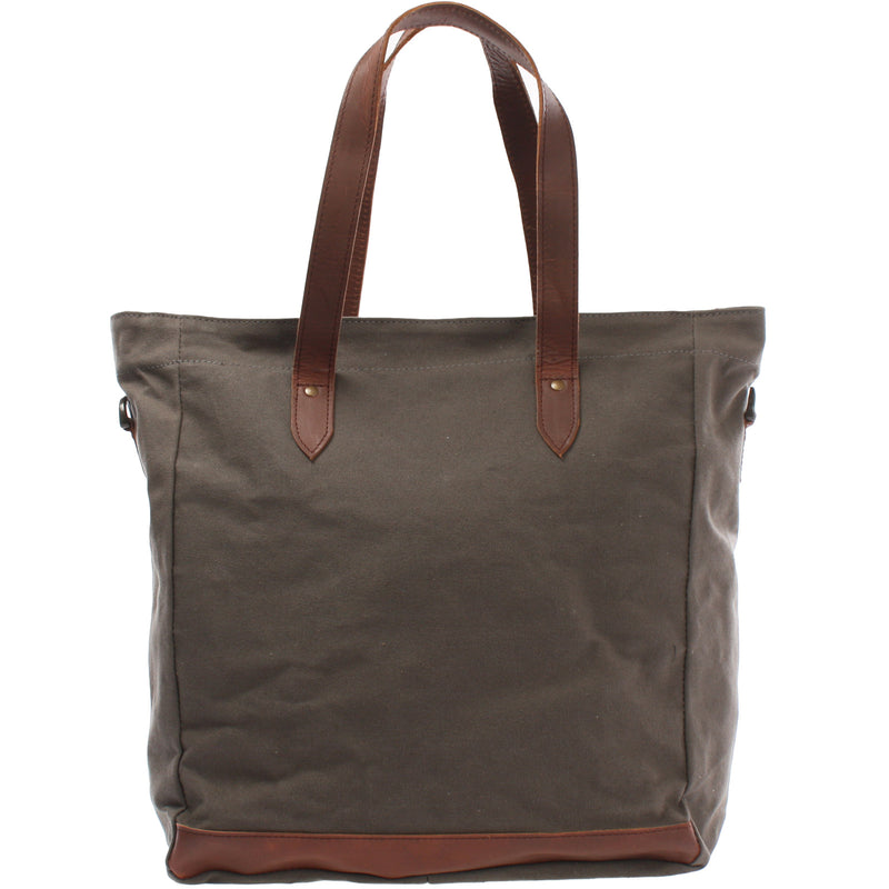 Leconi Shopper Beuteltasche Damentasche Canvas Leder grau LE0040 Bestseller