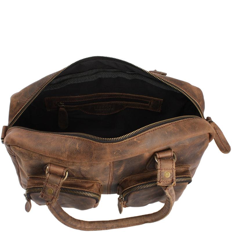 Leconi Schultertasche Handtasche Henkeltasche Damen Leder schlamm LE0046 Super Sparpreis