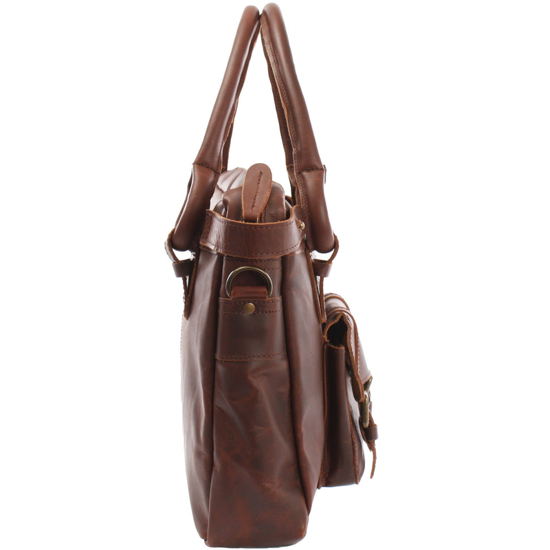 Leconi Schultertasche Henkeltasche Damentasche Handtasche Leder braun LE0050 Letzte 2 Tage