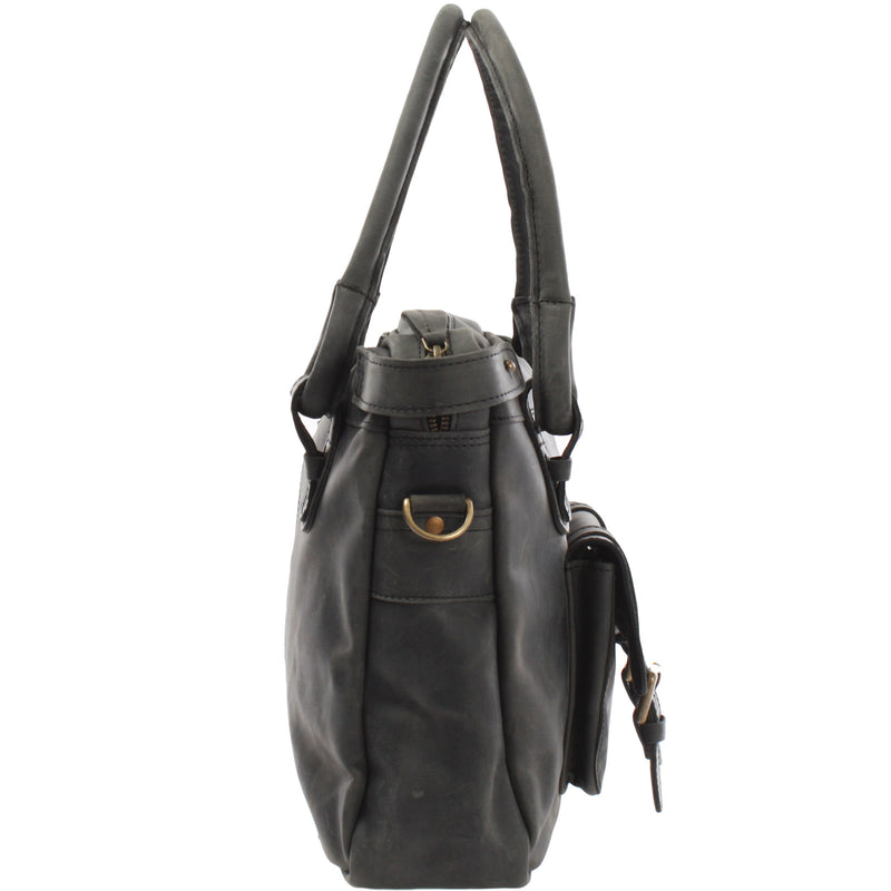 Leconi Schultertasche Henkeltasche Damentasche Handtasche Leder grau LE0050 Letzter Tag