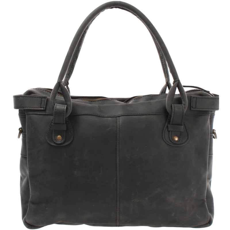Leconi Schultertasche Henkeltasche Damentasche Handtasche Leder grau LE0050 Letzter Tag