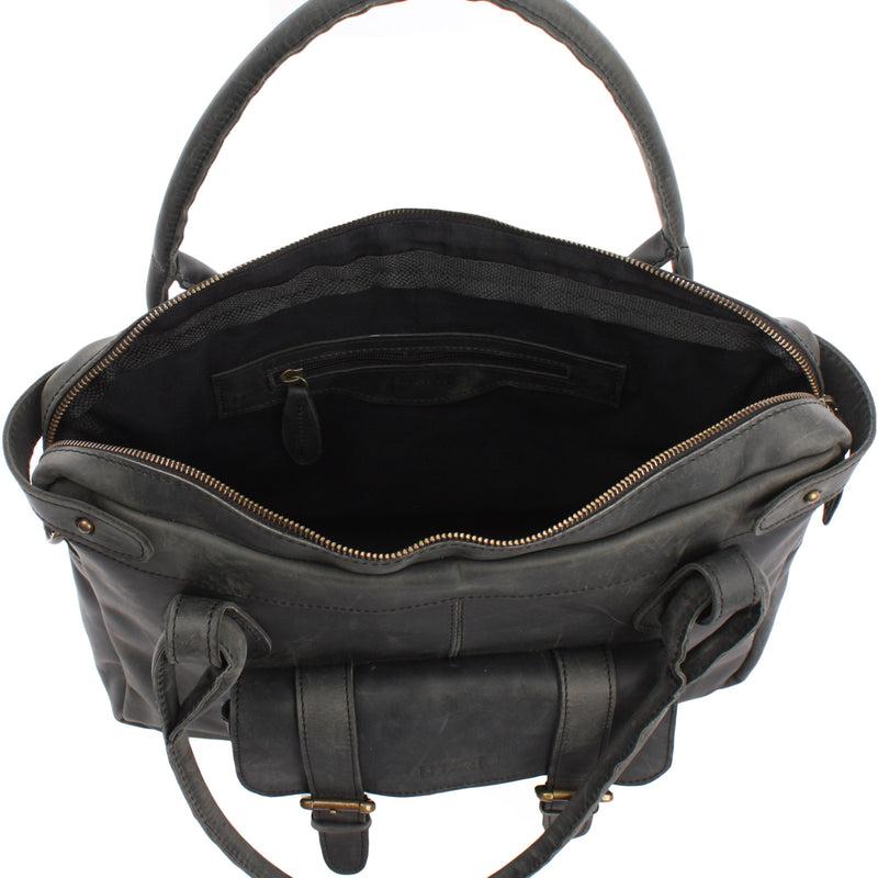 Leconi Schultertasche Henkeltasche Damentasche Handtasche Leder grau LE0050 Letzter Tag