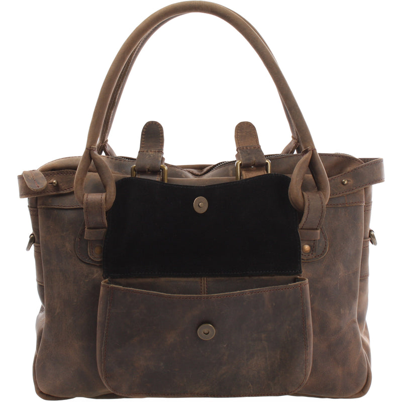 Leconi Schultertasche Henkeltasche Damentasche Handtasche Leder schlamm LE0050 Zeitbegrenzte Promotion