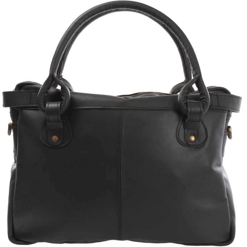 Leconi Schultertasche Henkeltasche Damentasche Handtasche Leder schwarz LE0050 Bis zu 50% Rabatt