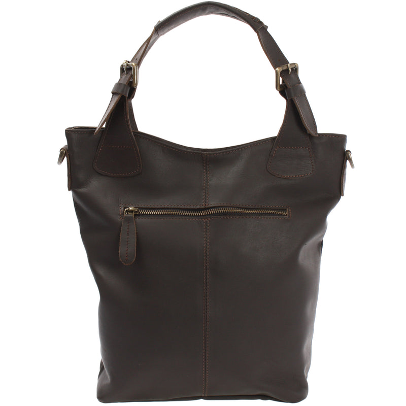 Leconi Umhängetasche Schultertasche Henkeltasche Damentasche Leder dunkelbraun LE0054 Discount Store für neue Produkte