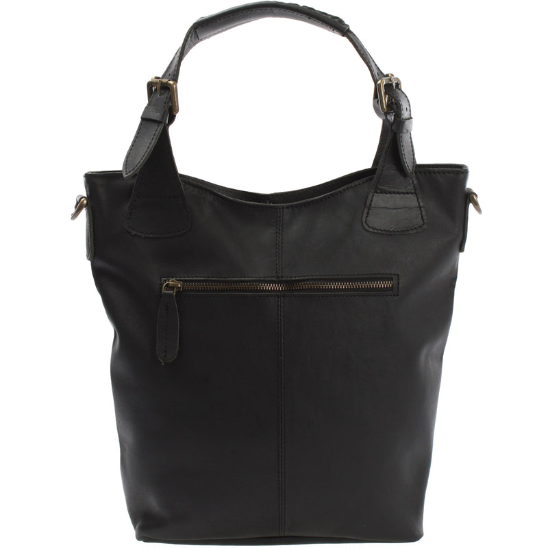 Leconi Umhängetasche Schultertasche Henkeltasche Damentasche Leder schwarz LE0054 Nur noch ein Tag übrig