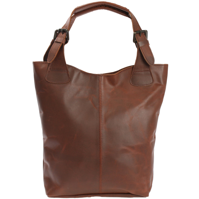 Leconi Shopper Henkeltasche Damentasche Leder braun LE0033 Black Friday Preise