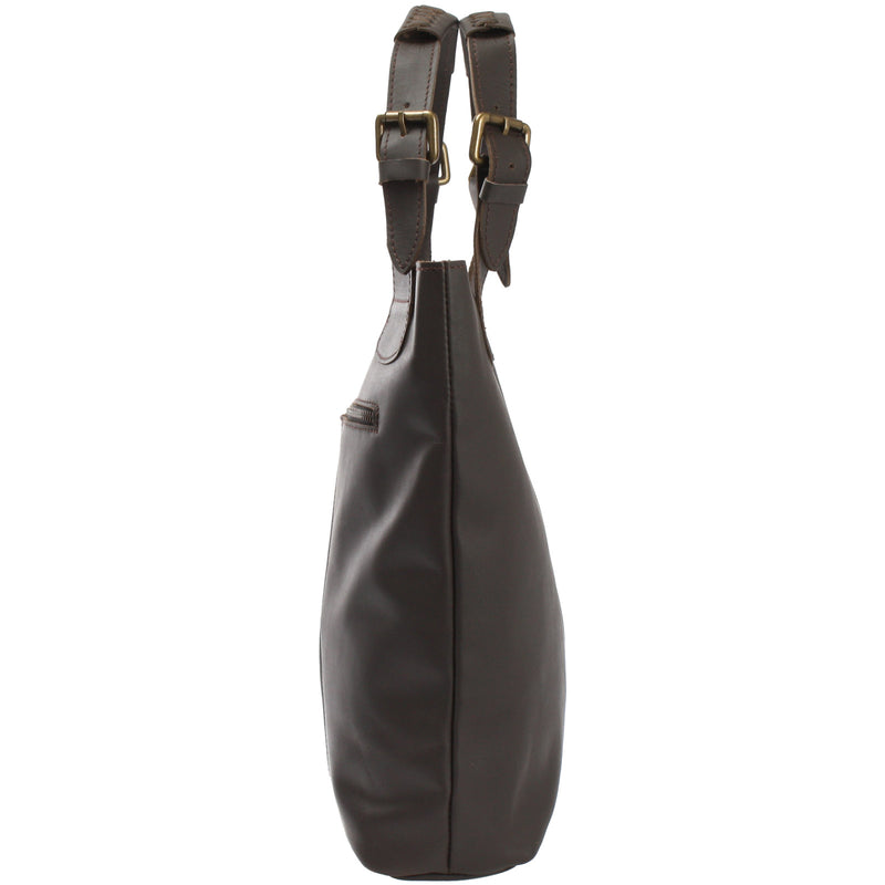 Leconi Henkeltasche Schultertasche Shopper Leder dunkelbraun LE0033 Im Verkauf