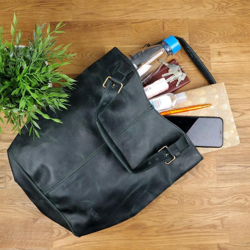 Leconi Henkeltasche Ledertasche Damentasche Leder grau LE0033 zollfrei