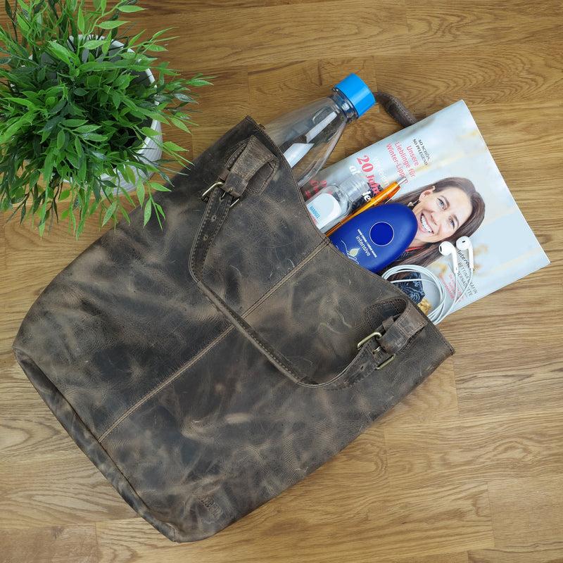 Leconi Henkeltasche Ledertasche Damentasche Leder schlamm LE0033 50% Rabatt für begrenzte Zeit