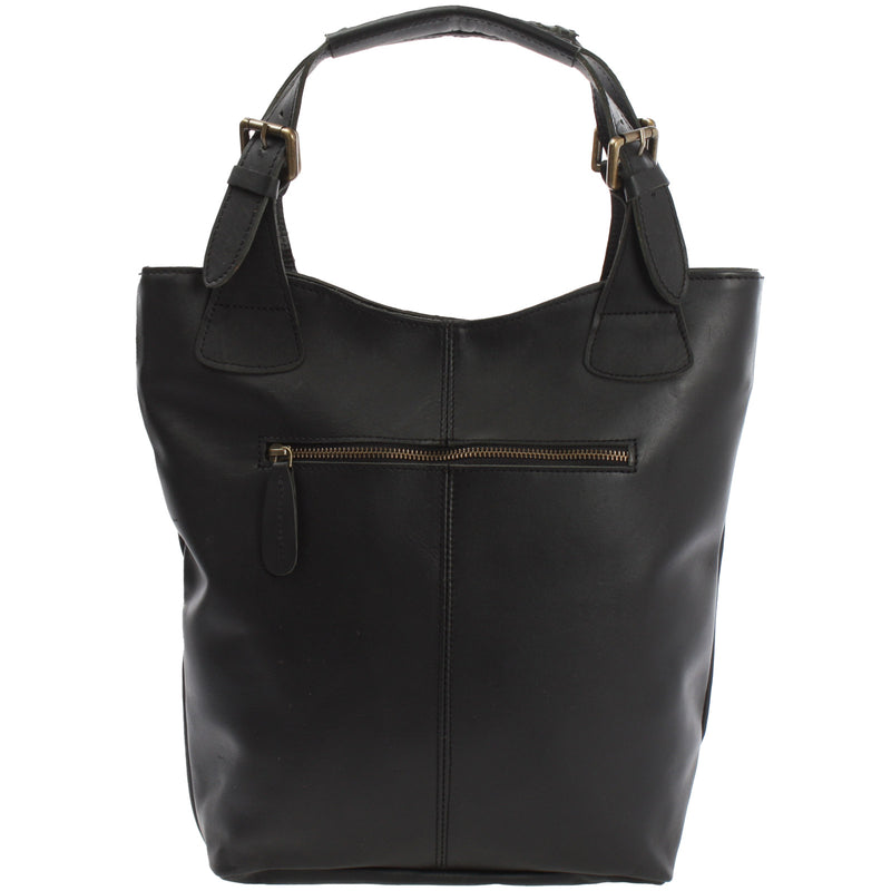 Leconi Shopper Henkeltasche Damentasche Leder schwarz LE0033 Rabatte dieses Monats