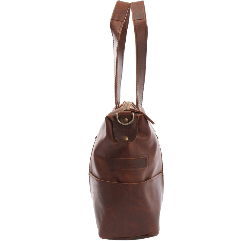 Leconi Shopper Schultertasche Henkeltasche Leder braun LE0034 2025