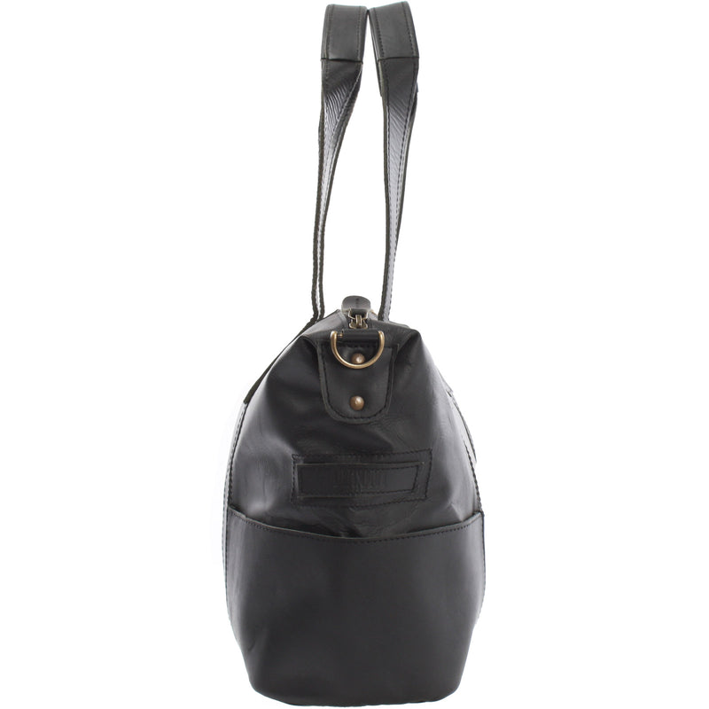 Leconi Shopper Schultertasche Henkeltasche Leder schwarz LE0034 Verkauf