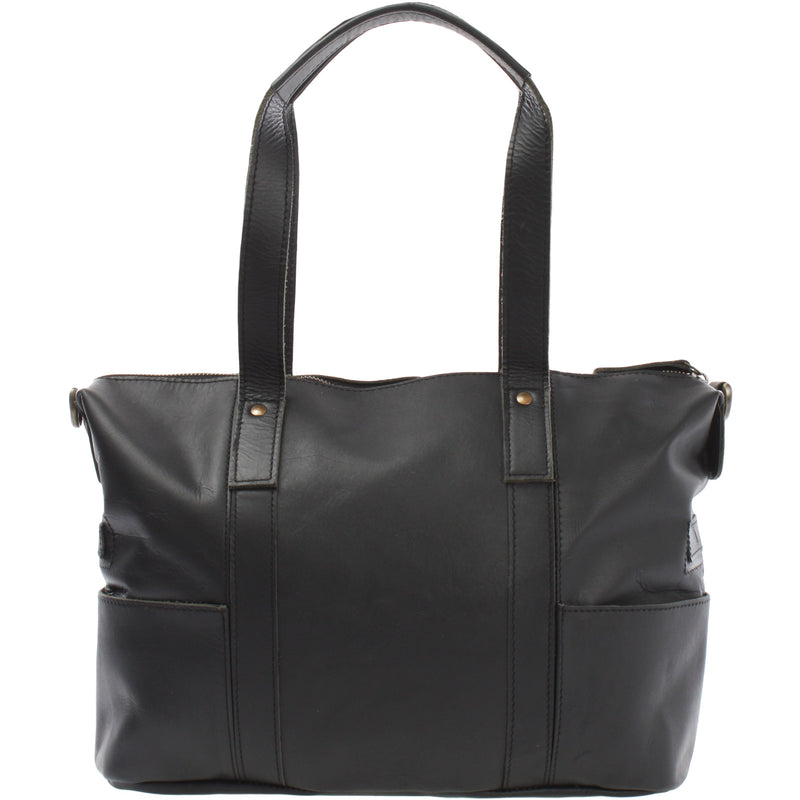 Leconi Shopper Schultertasche Henkeltasche Leder schwarz LE0034 Verkauf