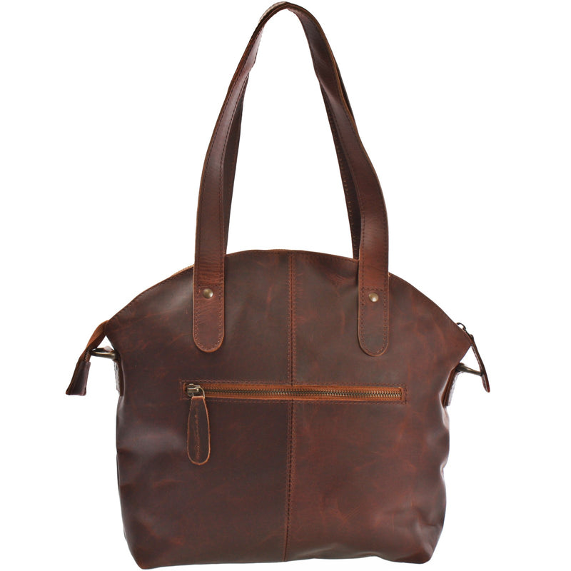 Leconi Shopper Schultertasche Damen Handtasche Ledertasche Henkeltasche Leder braun LE0060 Kostenloser Versand