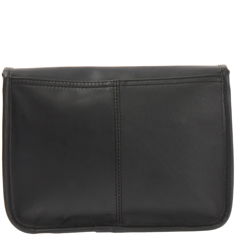Leconi kleine Schultertasche Umhängetasche Leder Rindsleder schwarz LE3041 Fabrikpreis