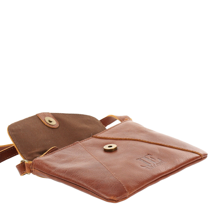 Leconi kleine Umhängetasche Ledertasche Damentasche Schultertasche Leder braun LE3078 Sonderangebot