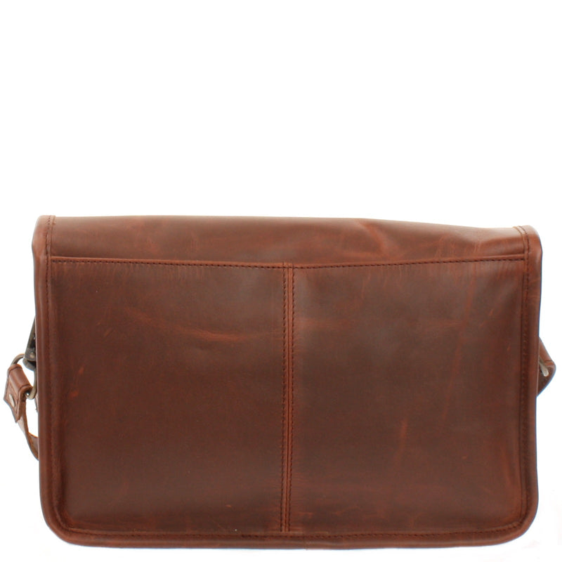 Leconi Schultertasche Umhängetasche Damen Leder gewachstes Rindsleder braun LE3044 Rabatt