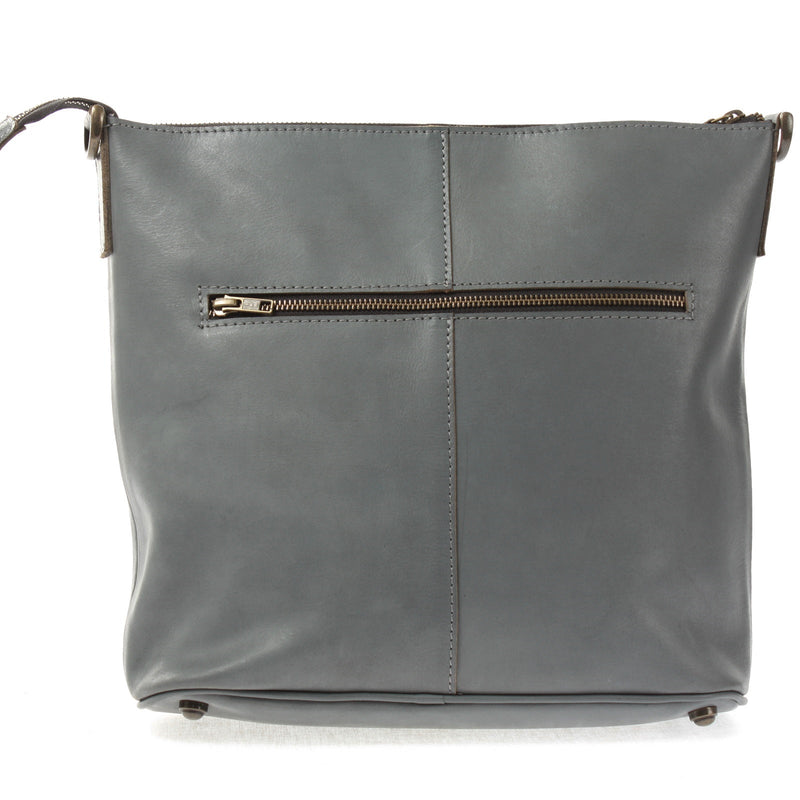 Leconi Umhängetasche Schultertasche Damentasche Ledertasche Leder graublau LE3067 Günstig kaufen