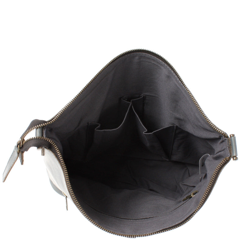 Leconi Umhängetasche Schultertasche Damentasche Ledertasche Leder graublau LE3067 Günstig kaufen