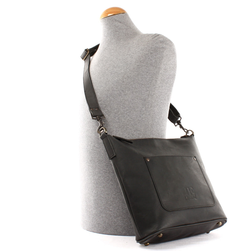 Leconi Umhängetasche Schultertasche Damentasche Ledertasche Leder schwarz LE3067 Großer Ausverkauf