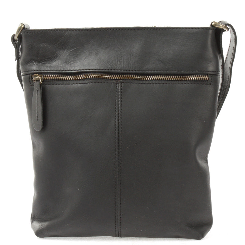 Leconi Umhängetasche Schultertasche Damen Herren Used Look Leder schwarz LE3072 Begrenztes Angebot