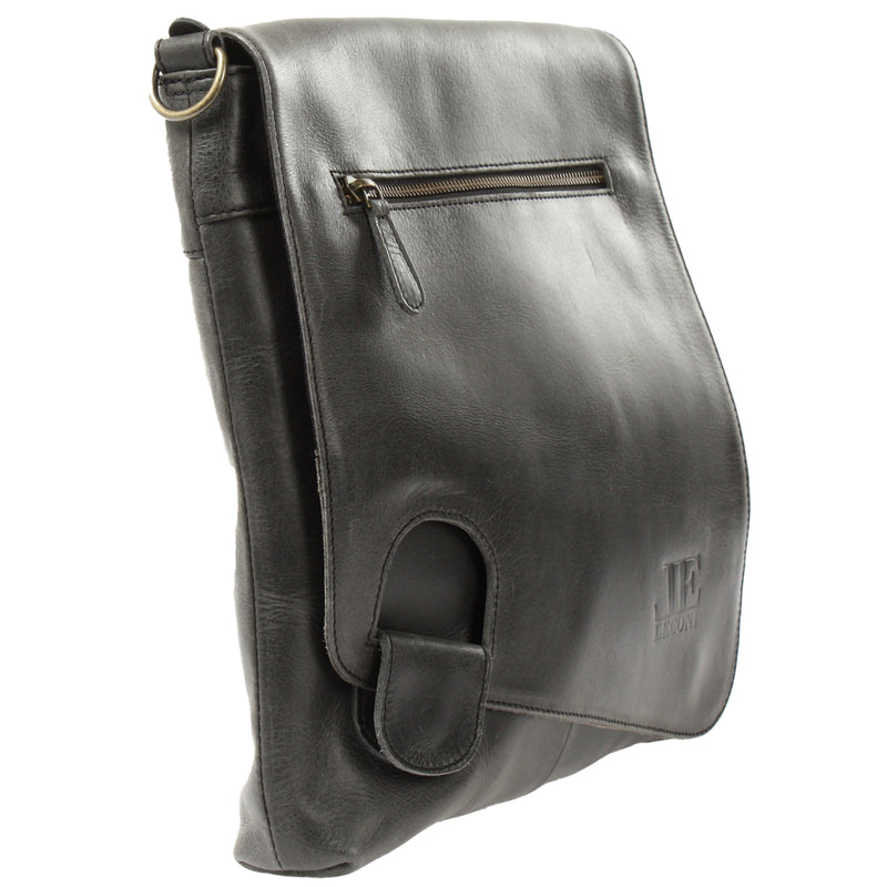 Leconi Umhängetasche Ledertasche Damen Schultertasche Leder dunkelgrau LE3073 Online Shopping