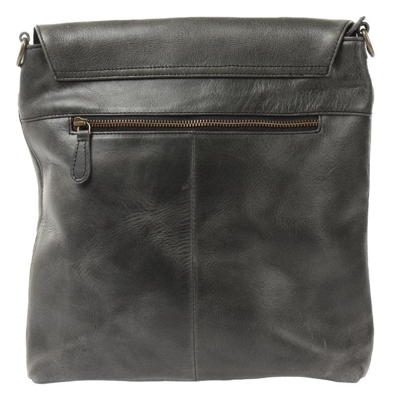 Leconi Umhängetasche Ledertasche Damen Schultertasche Leder dunkelgrau LE3073 Online Shopping