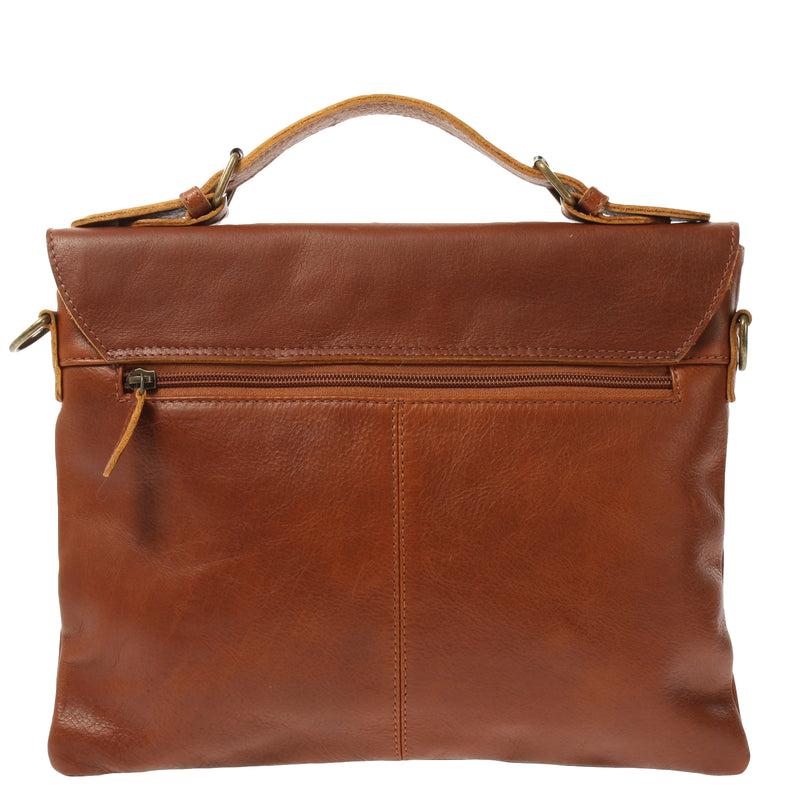 Leconi kleine Umhängetasche Schultertasche Damen und Herren Leder braun LE3079 Preisnachlass