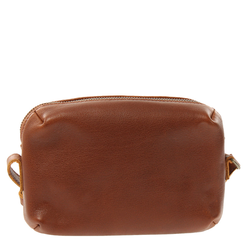 Leconi kleine Umhängetasche Ledertasche Damentasche Schultertasche Leder braun LE3080 Saisonschlussverkauf