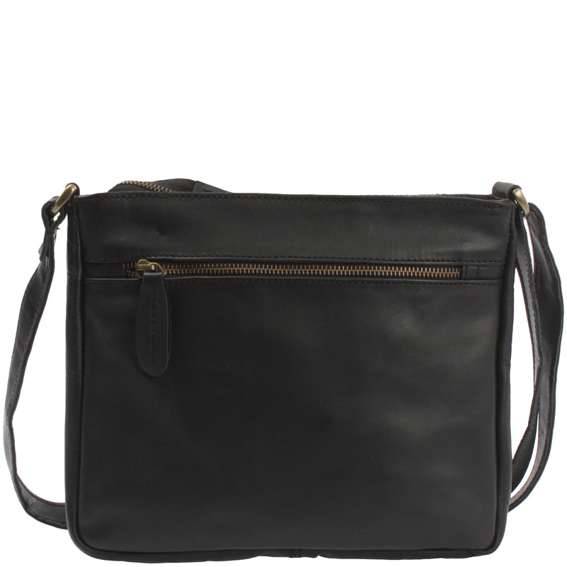 Leconi Umhängetasche Schultertasche Freizeittasche Damentasche Leder schwarz LE3058 Cyber Monday