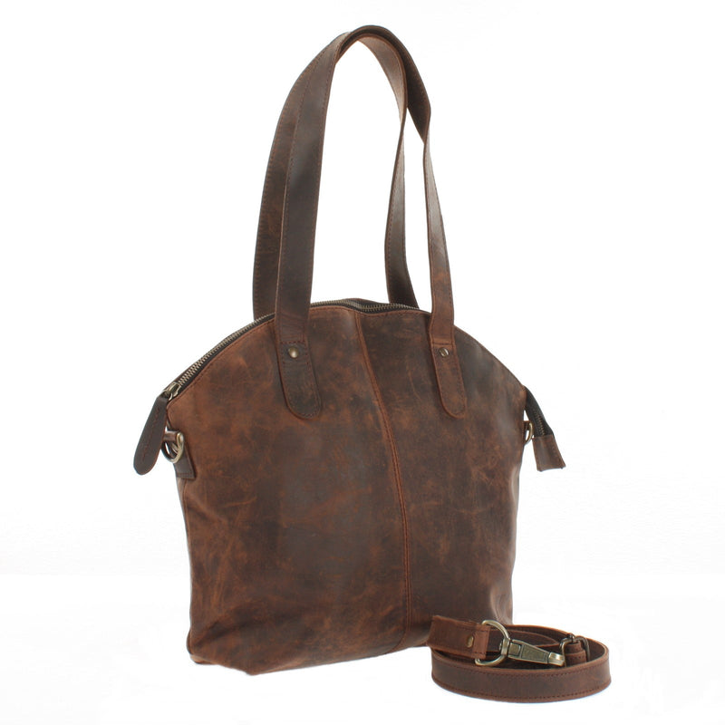 Leconi Shopper Schultertasche Damen Handtasche Ledertasche Henkeltasche Leder schlamm LE0060 Lagerräumung