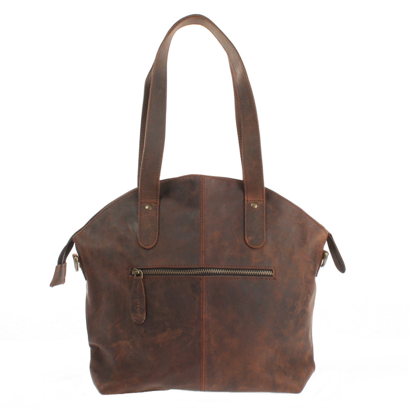 Leconi Shopper Schultertasche Damen Handtasche Ledertasche Henkeltasche Leder schlamm LE0060 Lagerräumung