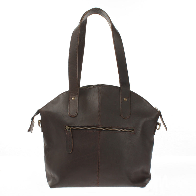 Leconi Shopper Schultertasche Damen Handtasche Ledertasche Henkeltasche Leder dunkelbraun LE0060 Heißer Verkauf