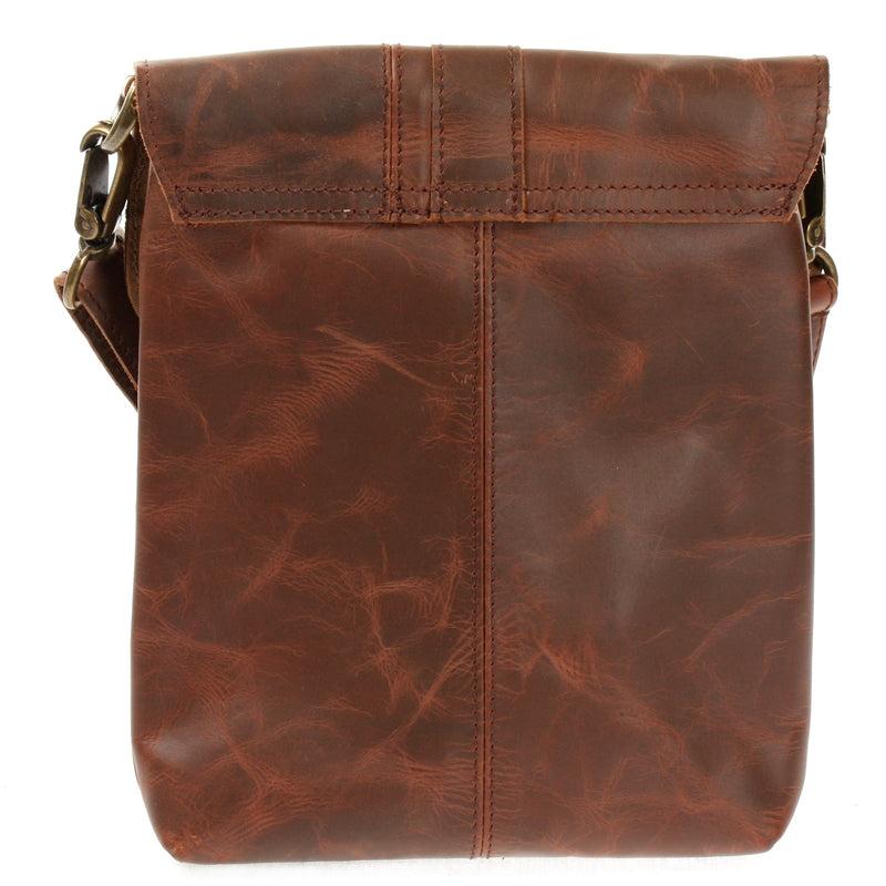 Leconi kleine Umhängetasche Damentasche Herrentasche Ledertasche braun LE3033 Top Angebot