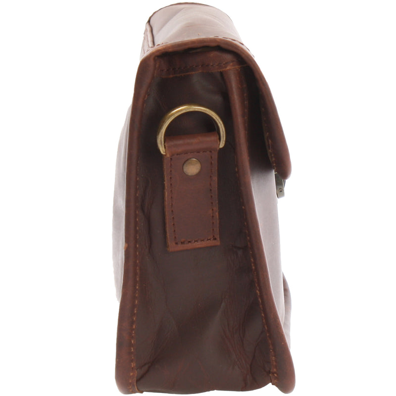 Leconi kleine Schultertasche Ledertasche Damentasche Leder braun LE3041 Neueste Mode