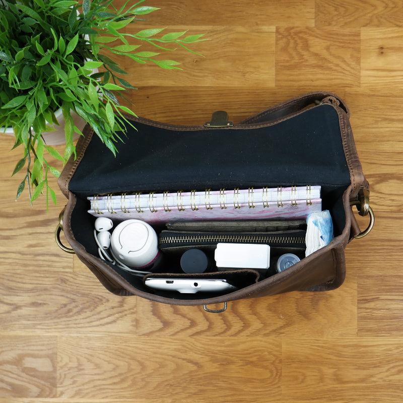 Leconi kleine Schultertasche Umhängetasche Leder Leder schlamm LE3041 Online Outlet