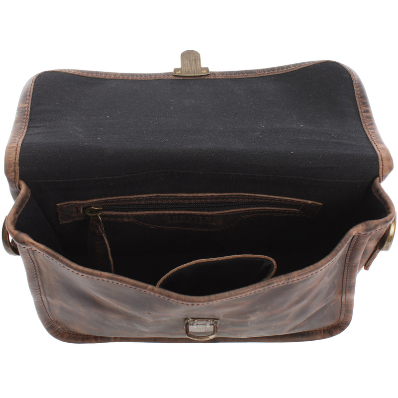 Leconi kleine Schultertasche Umhängetasche Leder Leder schlamm LE3041 Online Outlet