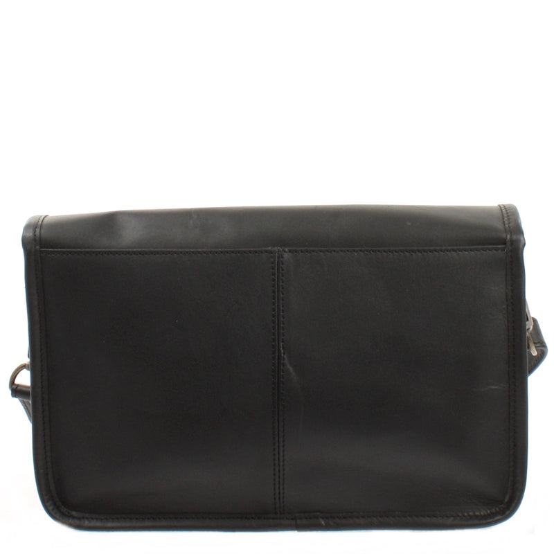 Leconi Schultertasche Umhängetasche Damen Leder gewachstes Rindsleder schwarz LE3044 Exklusive Angebote