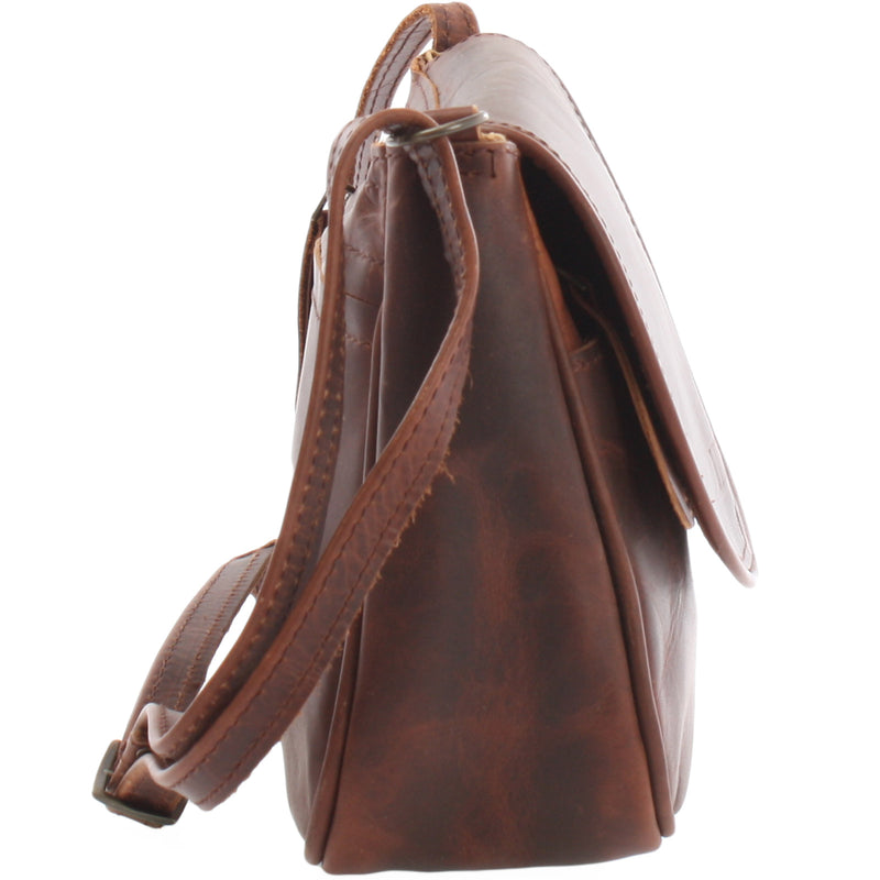 Leconi kleine Umhängetasche Ledertasche Damentasche Schultertasche Leder braun LE3047 Blitzangebot